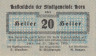  Бона. Австрия. Хорн 20 геллеров 1920 год. Нотгельд. (XF) 
