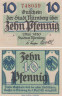  Бона. Германия. Нюрнберг 10 пфеннигов 1920 год. Нотгельд. (XF) 