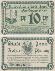 Бона. Германия. Йена 10 пфеннигов 1917 год (вариант 2). Нотгельд. (XF)
