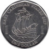  Восточные Карибы. 1 доллар 2017 год. Корабль Френсиса Дрейка "Золотая лань". 