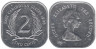  Восточные Карибы. 2 цента 1996 год. Королева Елизавета II. 