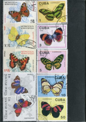 Набор марок. Бабочки. 10 марок + планшетка. № 1532.