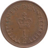  Великобритания. 1/2 нового пенни 1975 год. Корона святого Эдуарда. 