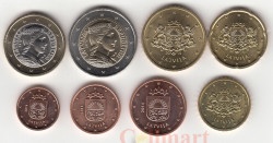 Латвия. Набор монет евро 2014 год. (8 штук)