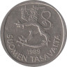  Финляндия. 1 марка 1989 год. Герб. 