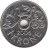  Норвегия. 1 крона 2006 год. Птица в винограднике. 