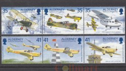 Набор марок. Олдерни (Бейливик Гернси) 1995 год. Самолеты. (6 марок)