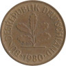  ФРГ. 5 пфеннигов 1980 год. (J) 