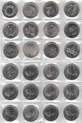 Канада. Набор монет 25 центов 2000 год. Миллениум. (12 штук)