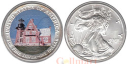 США. 1 доллар 2004 год. Юго-восточный маяк острова Блок.