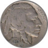  США. 5 центов 1937 год. Индеец. Бизон. (D) 