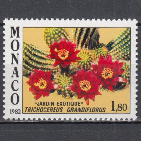  Марка. Монако 1982 год. Экзотические растения. Цветущая кактусовая группа. 