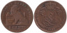  Бельгия. 1 сантим 1901 год. Лев. DER BELGEN 