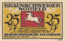  Бона. Германия. Брауншвейг 25 пфеннигов 1921 год. Шут. Нотгельд. (XF) 