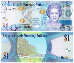 Бона. Каймановы Острова 1 доллар 2010 год. Королева Елизавета II. (Пресс)