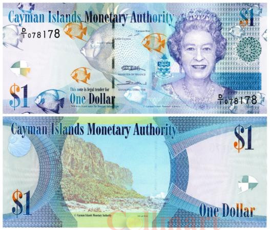  Бона. Каймановы Острова 1 доллар 2010 год. Королева Елизавета II. (Пресс) 