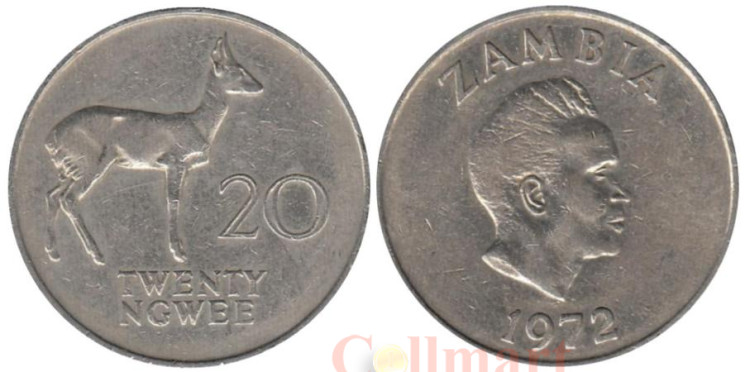  Замбия. 20 нгве 1972 год. Водяной козёл. 