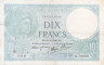  Бона. Франция 10 франков 1940 год. Минерва. (VG) 