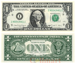 Бона. США 1 доллар 1988 год. Джордж Вашингтон. (Пресс)