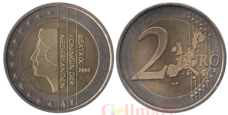  Нидерланды. 2 евро 2003 год. 