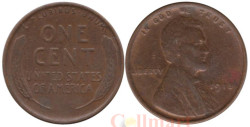 США. 1 цент 1918 год. Авраам Линкольн (пшеничный цент). (без отметки монетного двора)