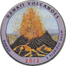  США. 25 центов 2012 год. 14-й парк. Национальный парк Гавайские вулканы. (штат Гавайи). цветное покрытие (Р). 
