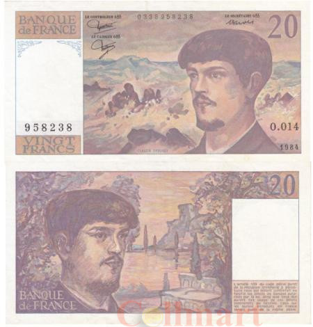  Бона. Франция 20 франков 1984 год. Клод Дебюсси. (VF+) 