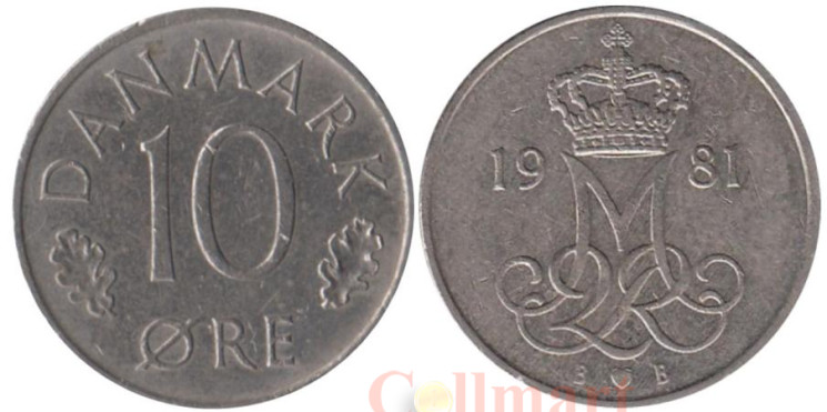  Дания. 10 эре 1981 год. 
