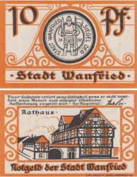 Бона. Германия. Ванфрид 10 пфеннигов 1920 год. Нотгельд. (XF)