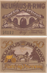 Бона. Германия. Нойхаус-ам-Реннвег 50 пфеннигов 1921 год. Нотгельд. (XF)