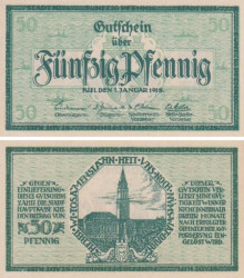 Бона. Германия. Киль 50 пфеннигов 1918 год. Нотгельд. (XF)
