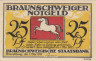  Бона. Германия. Брауншвейг 25 пфеннигов 1921 год. замок Бланкенбург. Нотгельд. (XF) 