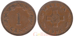 Мальта. 1 цент 1972 год. Георгиевский крест.