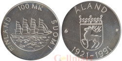 Финляндия. 100 марок 1991 год. 70 лет автономии Аландских островов.
