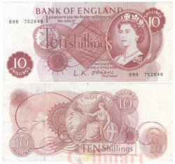 Бона. Великобритания 10 шиллингов 1961 год. Елизавета II. (VF)