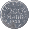  Германия (Веймарская республика). 200 марок 1923 год. Герб. (G) 