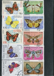 Набор марок. Бабочки. 10 марок + планшетка. № 1534.