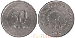 Ангола. 50 сентимо 2012 год. Эмблема Национального банка.