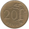  Финляндия. 20 пенни 1963 год. 