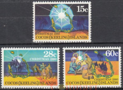 Набор марок. Кокосовые острова 1980 год. Рождество 1980. (3 марки)