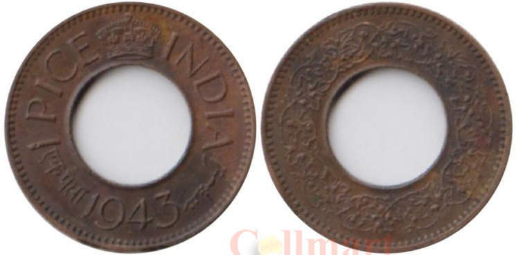  Индия (Британская). 1 пайс 1943 год. (.) 
