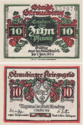 Бона. Германия. Штраубинг 10 пфеннигов 1918 год. Нотгельд. (XF)