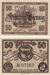 Бона. Германия. Оксенфурт 50 пфеннигов 1919 год. Нотгельд. (XF)
