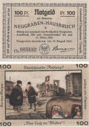Бона. Германия. Нойграбен-Хаусбрух 100 пфеннигов 1921 год. Нотгельд. (XF)