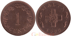 Мальта. 1 цент 1975 год. Георгиевский крест.