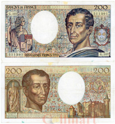 Бона. Франция 200 франков 1992 год. Шарль Луи де Монтескьё. (VF)