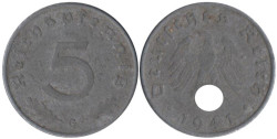 Германия - Третий рейх. 5 рейхспфеннигов 1941 год. (G)