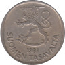  Финляндия. 1 марка 1981 год. Герб. 