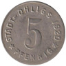  Германия. Олигс. 5 пфеннигов 1920 год. Нотгельд. 