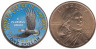  США. 1 доллар Сакагавея 2000 год. Орёл. (цветная) 
